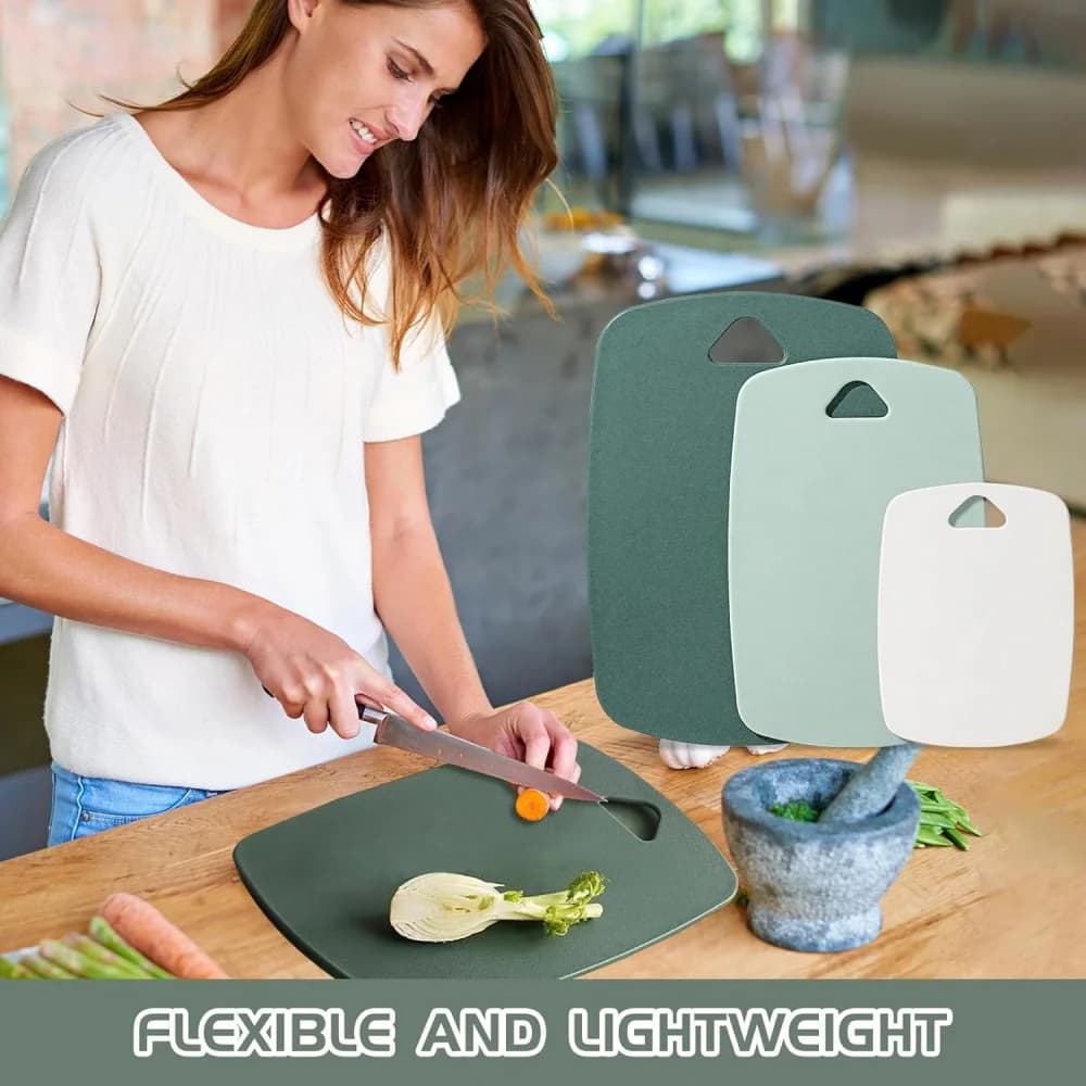 لوح تقطيع مضاد للبكتيريا، بلاستيكي غير قابل للانزلاق، مثالي للخضروات والفواكه وأغذية الأطفال، لوح مطبخ مقاوم للعفن - 6