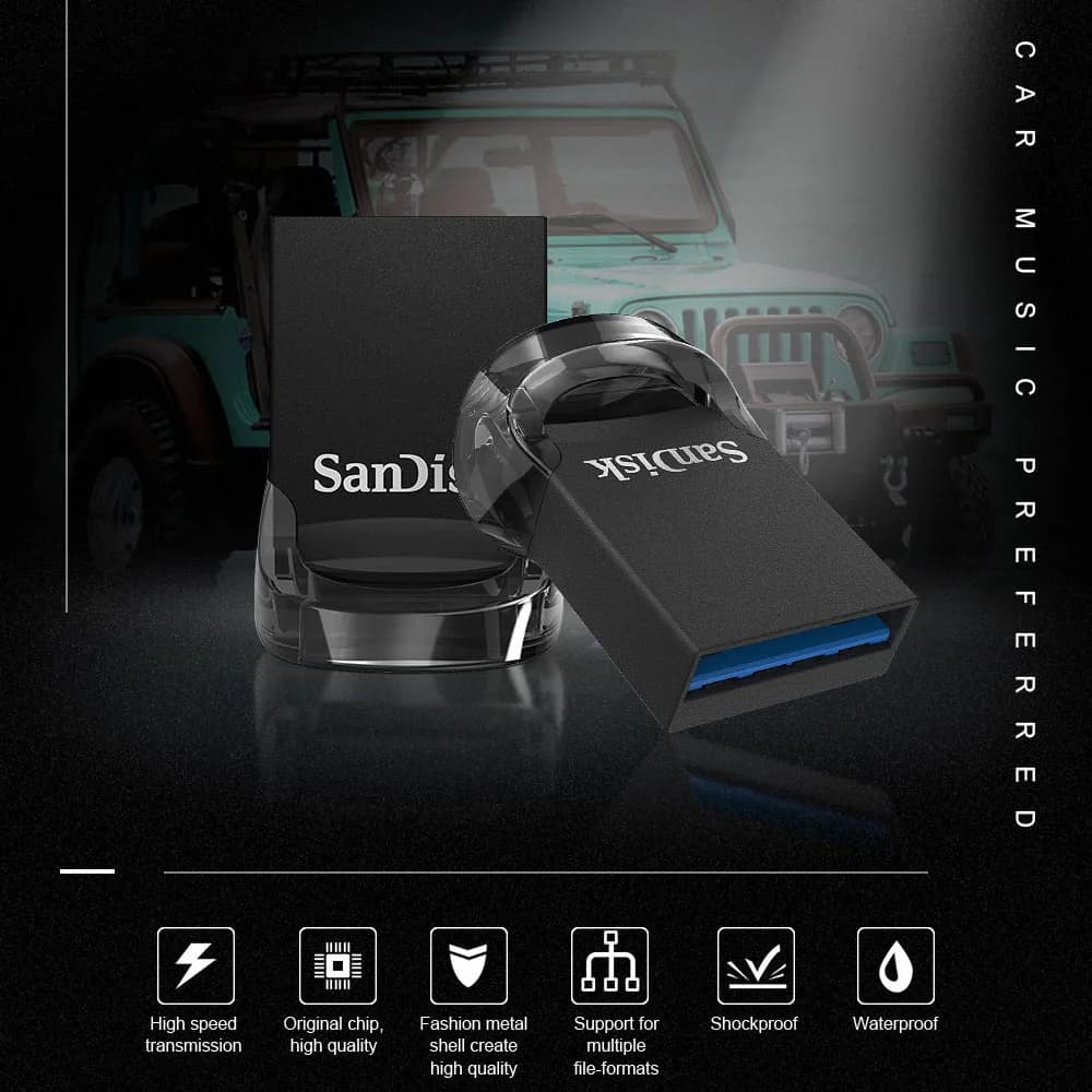 فلاشة SanDisk CZ430 USB3.0 صغيرة 130 ميجابايت/ثانية 128 جيجابايت 64 جيجابايت 32 جيجابايت 16 جيجابايت ذاكرة يو ديسك للابتوب التلفزيون السيارة الكمبيوتر - 2
