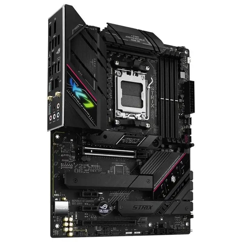 لوحة أم ASUS ROG STRIX B650E-F GAMING WIFI بمعالج AMD B650 و AM5 وذاكرة DDR5 بسعة 192 جيجابايت وM.2 وATX تدعم Ryzen 5 9600X وRyzen 5 8500G وRyzen 9 7900 - 5