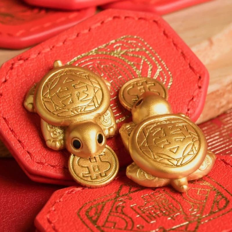 Feng Shui Money Turtle Statue Golden Tortoise Figurine For Wealth Luck Home Decor Guarding Praying Lucky Miserly Gift - 2