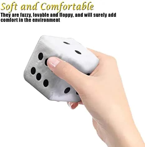 2Pcs Plush Dices Car Hanging Pendant Decor Dice Velvet Dice Model Decoration Rearview Mirrors Styling Car Accessories Interior - 4