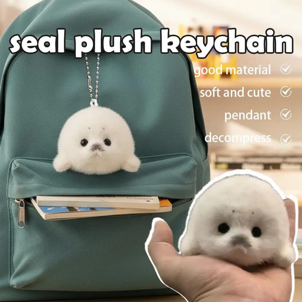 لطيف الأختام أفخم المفاتيح لينة Kawaii ختم بلوشي الحيوان قلادة سيارة الحلي موضة محشوة دمية كيرينغ مفتاح السيارة الملحقات