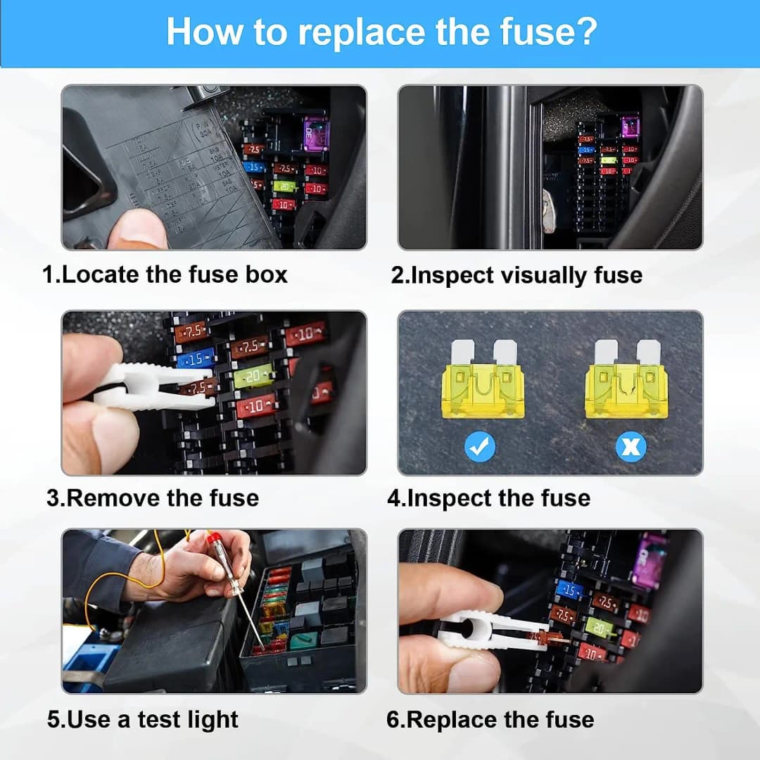 مجموعة متنوعة من فتائل السيارات 180 قطعة، 60 فتيل سيارة صغير +60 فتيل قياسي للسيارات +60 فتيل صغير + أداة سحب الفتائل - 4