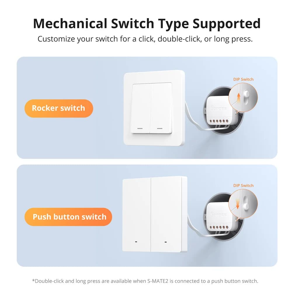 SONOFF S-MATE2 Extreme Switch Mate Local Control Mechanical Switch Support MINI Size Two-Way eWeLink Remote Control via MINIR4 - 6