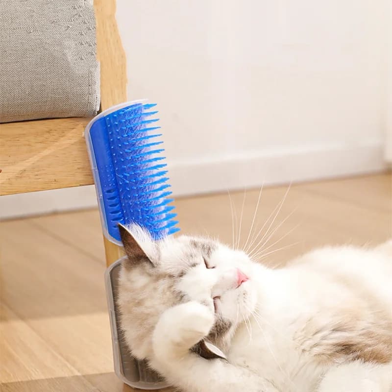فرشاة تنظيف ذاتي للقطط، خدّاش زاوية الحائط للفرو القصير والطويل، أداة تدليك وتنظيف الحيوانات الأليفة - 4