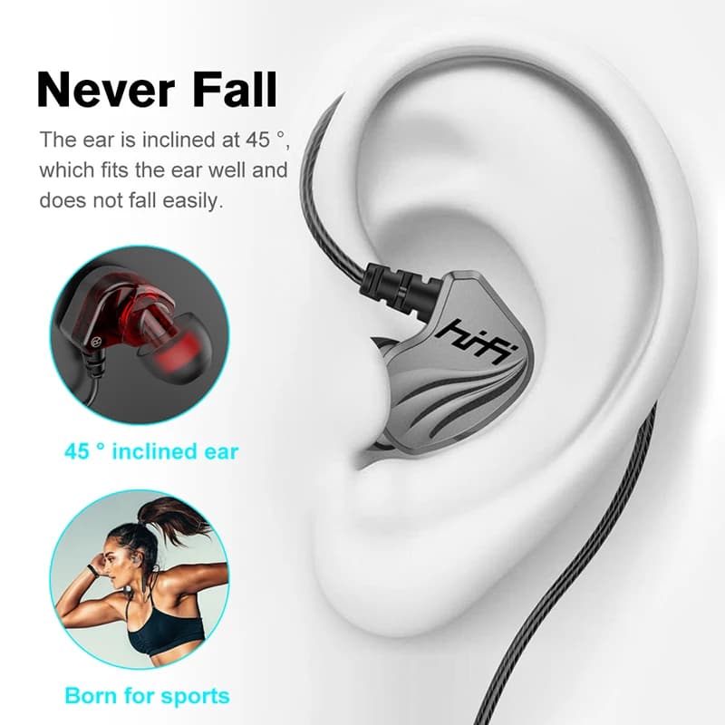 سماعات رأس سلكية داخل الأذن مع ميكروفون للموسيقى والألعاب والرياضة، رقاقة رقمية 6D HIFI بتقنية 3.5MM AUX/Type-C، باس قوي، متوافقة مع أجهزة سامسونج وأندرويد - 4