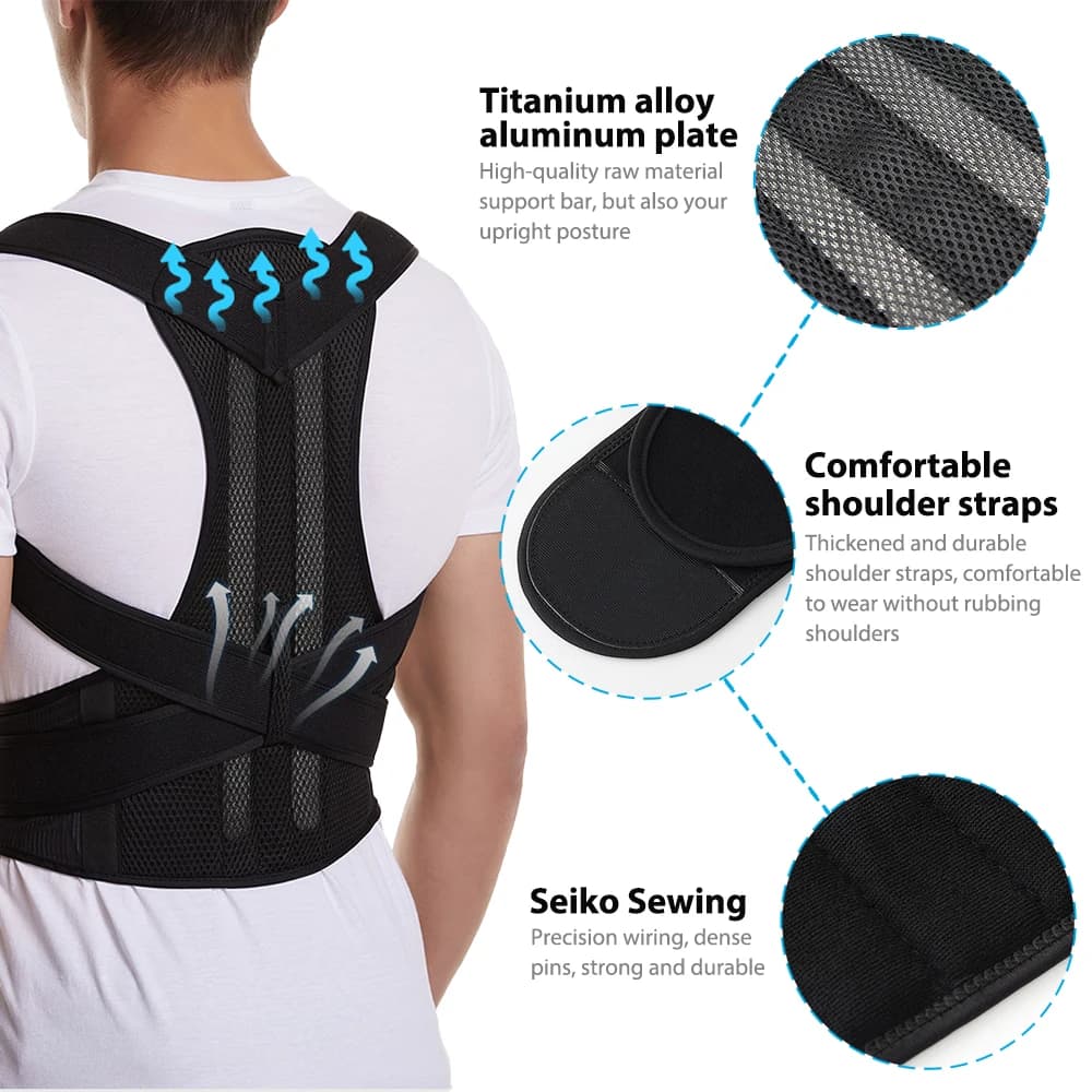 Back Brace Posture Corrector for Women and Men, Shoulder Straightener, Adjustable Full Back Support for Upper and Lower Back - 3