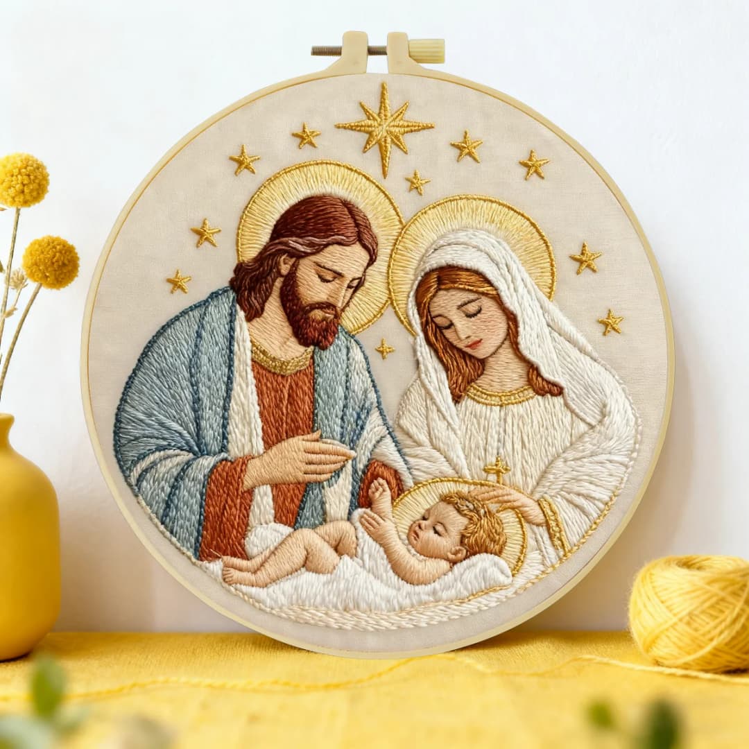 1pc 20X20CM/15X15CM 7.87/6.3inch Religion Embroidery Starter Kit DIY Kit DIY Embroidery Kit Manualidades Needle Art