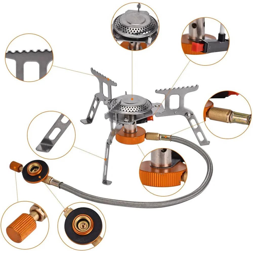 Outdoor Camping Gas Stove High Power Burner Portable BBQ Heater Tourist Portable Cooking Equipment Picnic Supplies - 5