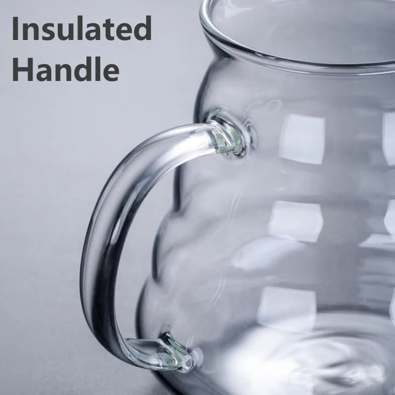 إبريق قهوة مقاوم للحرارة من الزجاج الشفاف مع أغطية - أدوات صانع قهوة إسبريسو سعة 360/600/800 مل - 4