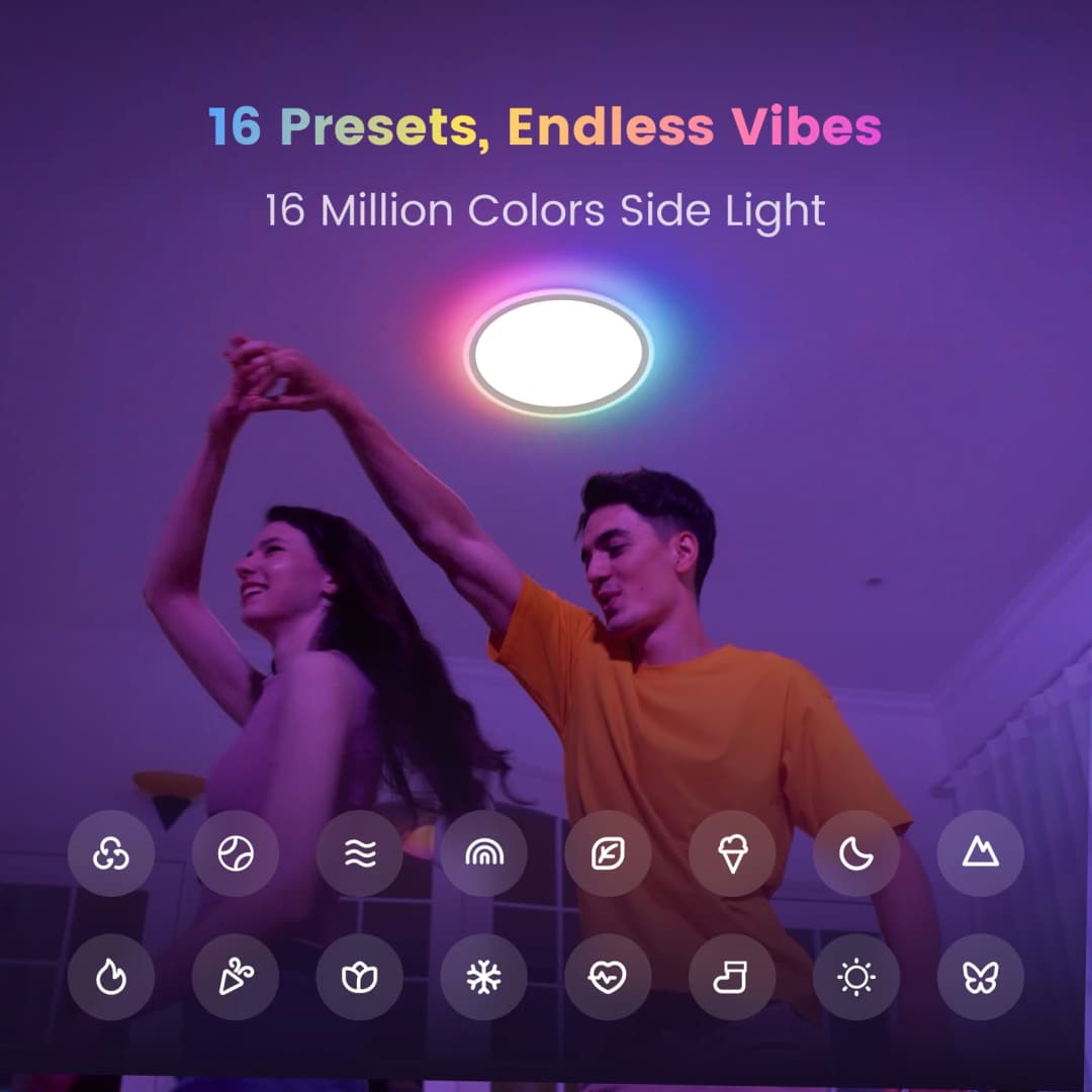 إضاءة سقف ذكية YEELIGHT RGB Mars مع جهاز تحكم عن بعد 16 تأثيرات إضاءة ملونة RGB 6500K لتطبيق Mi Home Google - 2