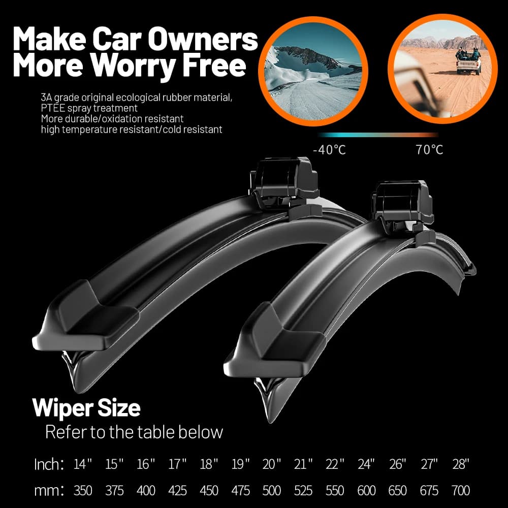 2x For Suzuki Jimny JB23 JB43 JB33 JB53 JB74 JB64 Sierra 1998-2023 Front Windshield Wiper Blades 2018 2019 Windscreen Accessorie - 5