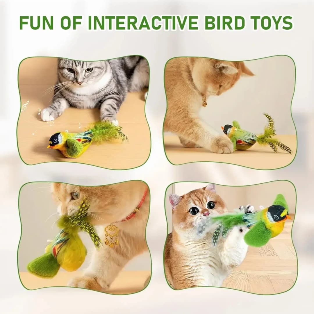The pet cat toy emulates the sound bird to amuse the cat elastic rope to relieve boredom and resist scratching and biting - 5