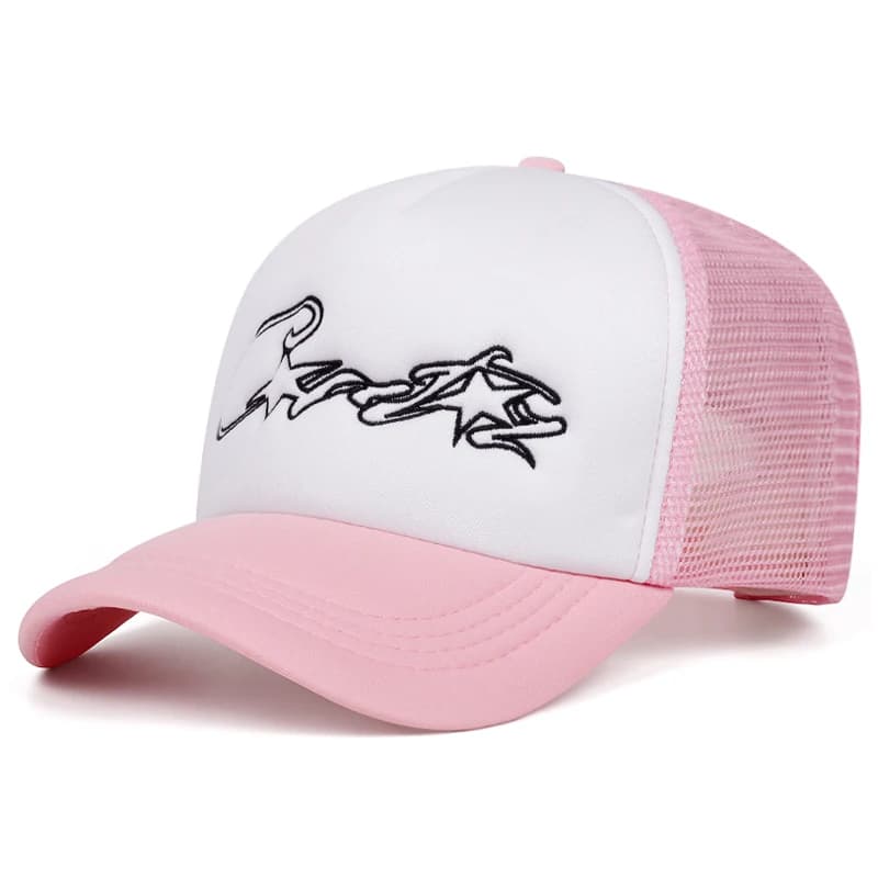 2025 Fashion Simple New Breathable Mesh Hat C Five pointed Star Embroidered Street Hip Hop Hat Daily Commuting Wear Baseball Hat - 4