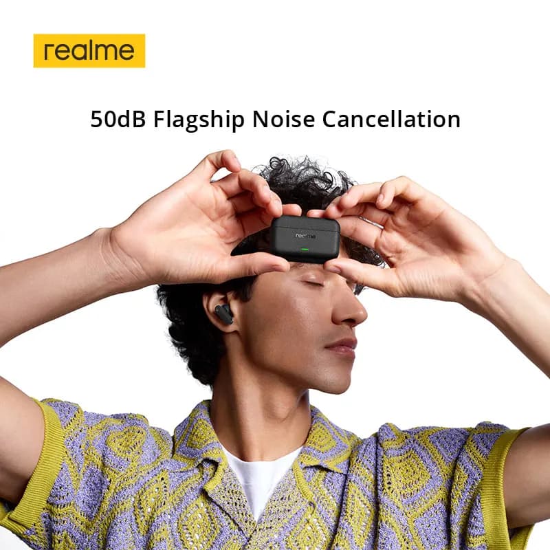 realme Buds T500 Pro TWS Earphones 50dB Noise Cancellation Up to 56 Hours of Playback Bluetooth 6.1 IP55 12.4mm Bass Driver - 6