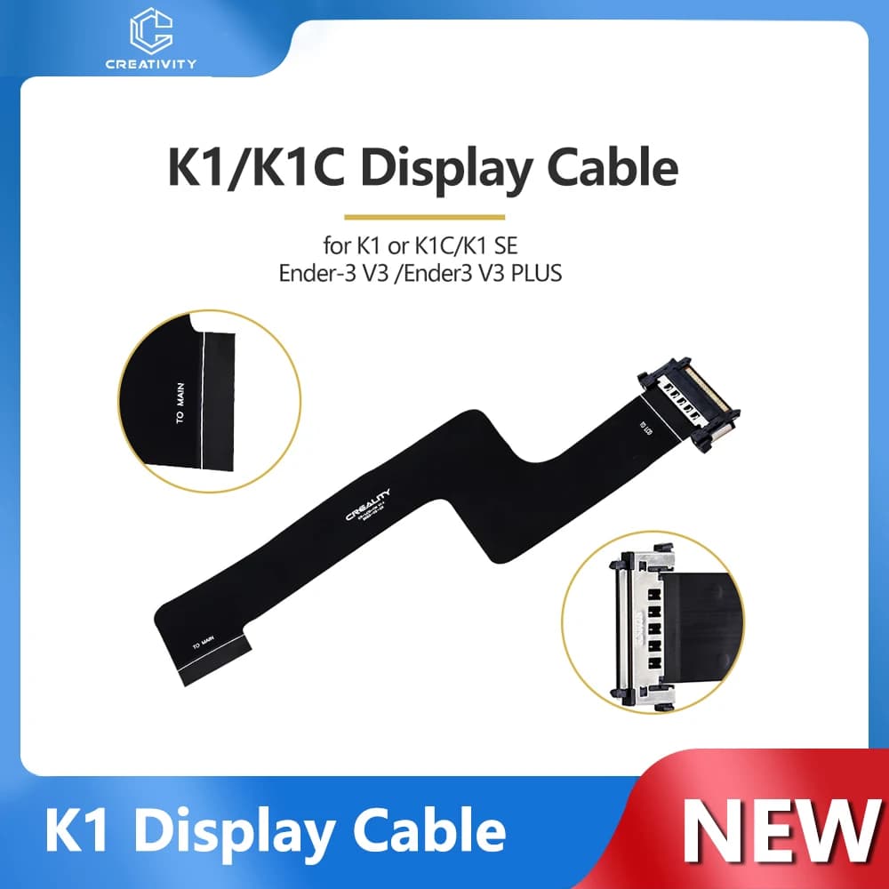كابل توصيل شاشة عرض كرياليتي K1/K1C/إيندر 3V3 كابل FPC أسود بطول 162 مم لـ K1C إيندر 3V3 طابعة ثلاثية الأبعاد