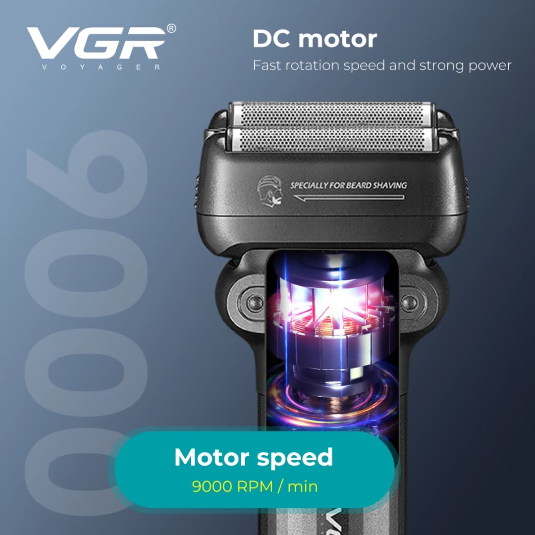 VGR Shaver Professional Beard Trimmer Electric Shaver Waterproof Razor 9000 RPM Shaving Machine Portable Shaver for Men V-368 - 2