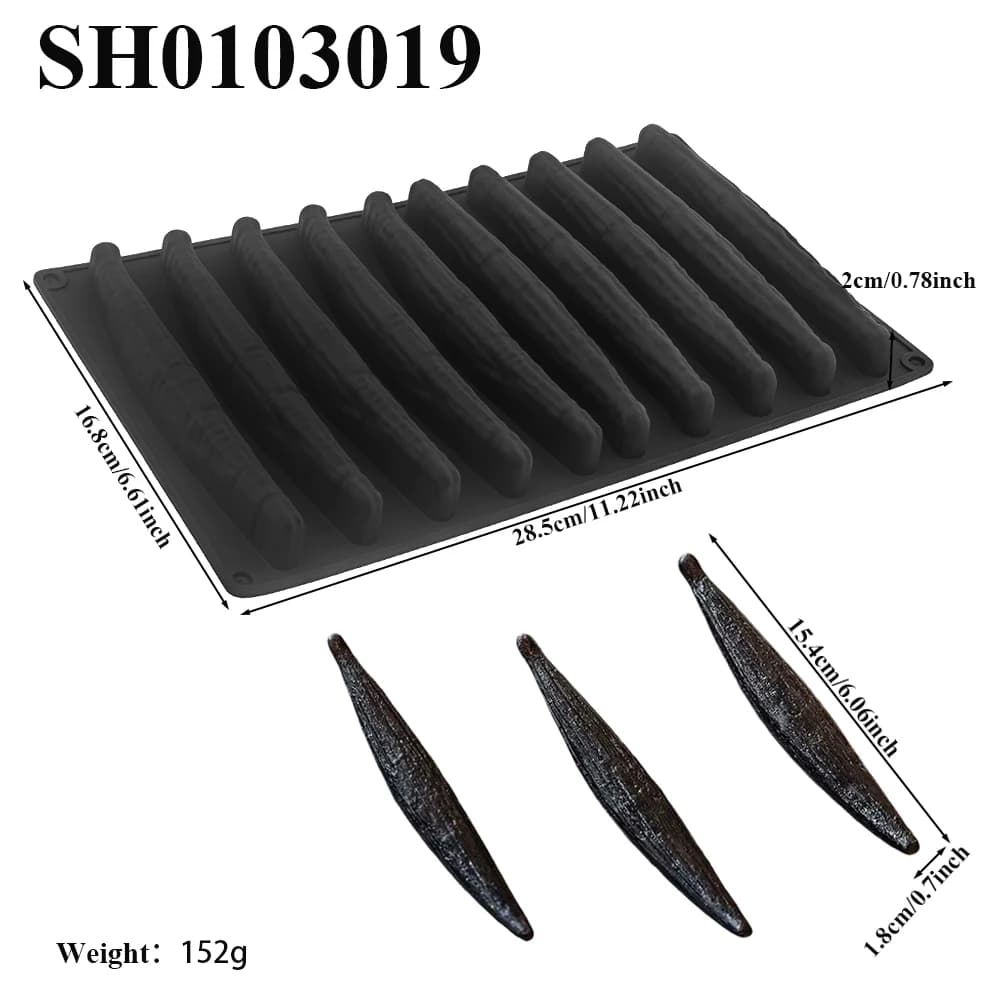 10-Cell Vanilla Design Silicone Chocolate Molds White Black or Khaki Silicone Cake Moulds Kitchen Bakeware Dessert Baking Tools - 6