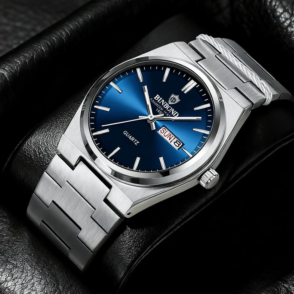2026 New Luxury Men's Watches Waterproof Luminous Date Week Men Watch Stainless Steel Casual Fashion Quartz Man Wristwatch Reloj