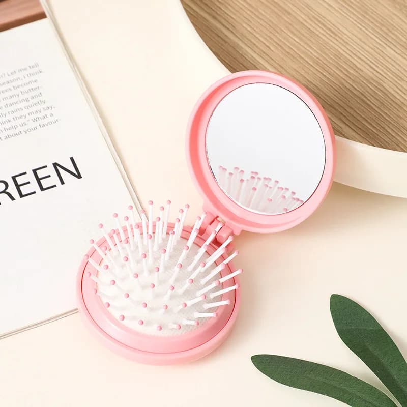 فرشاة شعر صغيرة قابلة للطي، وسادة هوائية، مشط شعر مضاد للكهرباء الساكنة، مشط فرشاة شعر محمول للسفر - 3