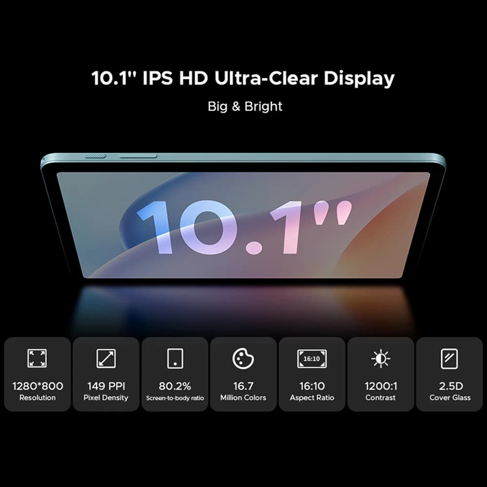 جهاز لوحي DOOGEE Tab A9 Pro شاشة 10.1 بوصة HD نظام Android 15 ذاكرة وصول عشوائي 20 جيجابايت ذاكرة قراءة فقط 128 جيجابايت بطارية كبيرة 6580mAh مكبرات صوت مزدوجة 8MP+5MP جهاز لوحي - 3