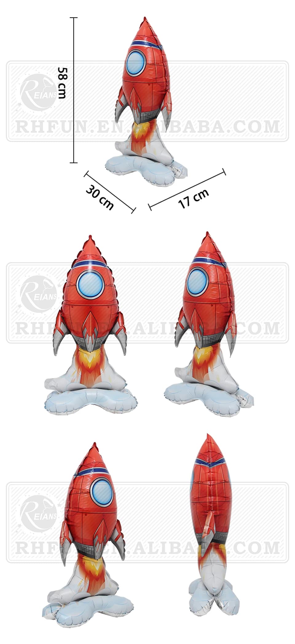 Inflatable Rocket spaceman astronaut Balloons Base Standing Rockets Foil Balloon Boys Space Theme Birthday Party Kids Toys Decor - 6