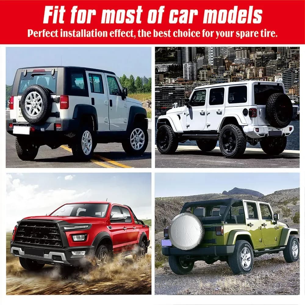 1/2/4pcs Car SUV Tire Cover Case Spare Tire Wheel Bag Tyre Spare Storage Tote Polyester Oxford Cloth Wheel Protection Cover - 6