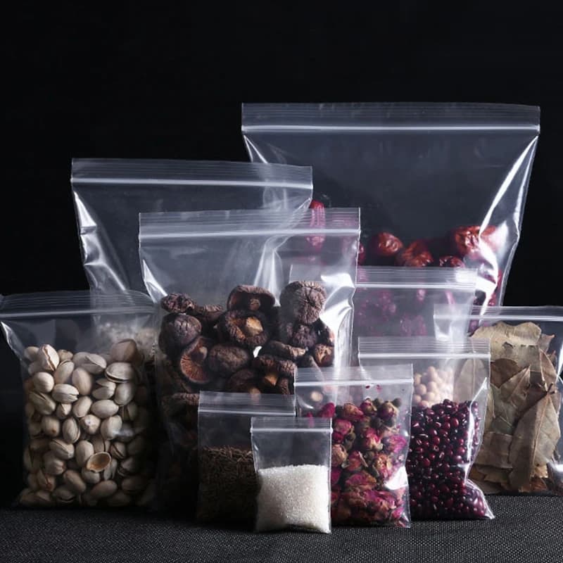 200/100 قطعة أكياس تخزين شفافة بسحاب، أكياس تخزين الطعام والمجوهرات، أكياس بلاستيكية سميكة قابلة لإعادة الغلق، حزمة تنظيم المطبخ - 3