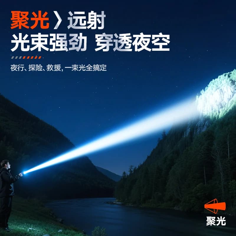 PHILIPS 2025 New SFL6252 9 Lamp Beads Aluminum Alloy Flashlight Portable Light USB Rechargeable Camping Light for Outdoor Hiking - 4