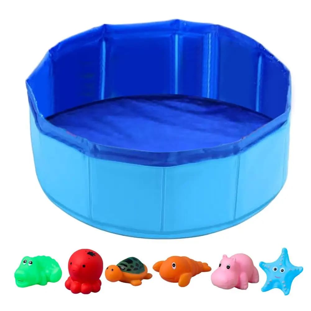 Foldable Dog Bath Swimming Pool Cat Pool Toy With Fish-Water Endless Self Play Interactive Cat Toys Pet Cleaning Water Basin - 6