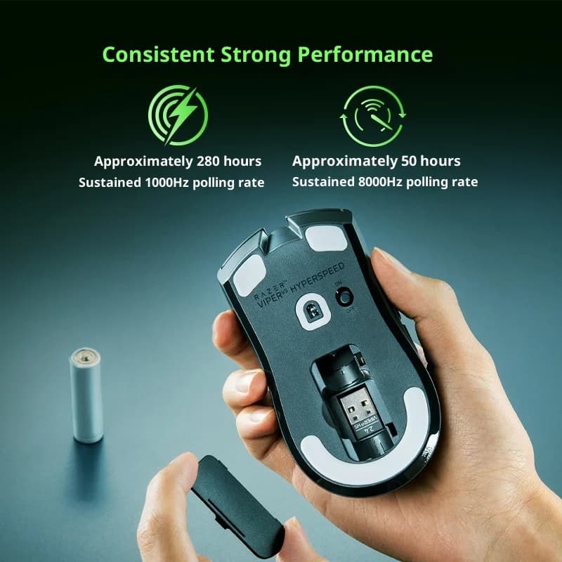 ماوس الألعاب اللاسلكي رايزر فايبر V3 خفيف الوزن لأجهزة الكمبيوتر المحمولة، اتصال 2.4 جيجاهرتز، إصدار سريع، ملحقات الكمبيوتر - 4