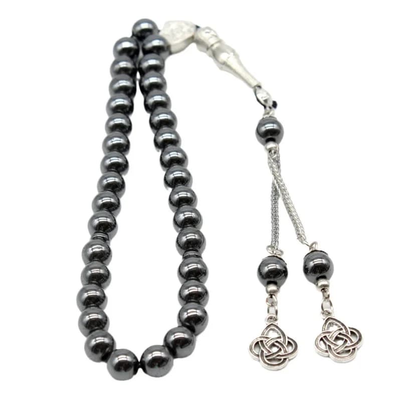 تسبيح أسود 8 ملم، 33 حبة، سبحة صلاة بأسلوب بسيط، للجنسين، يدوية الصنع، إسلامية عربية، مجوهرات وإكسسوارات - 5
