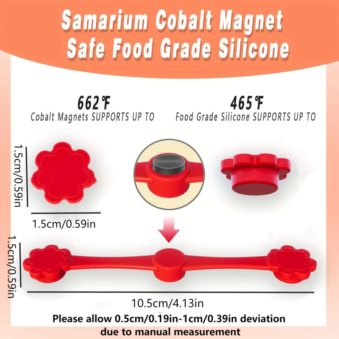 1/2 مجموعة مشبك سيليكون مغناطيسي لفرن الهواء الساخن لتثبيت ورق الزبدة قفل بطانات يمكن التخلص منها لمنع احتراق الورق - 3
