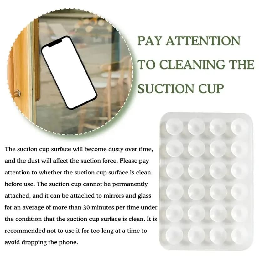 Silicone Suction Phone Holder Mat Multifunctional Suction Cup Wall Stand Square Anti-Slip Single-Sided Case Mount Back Sticker - 6