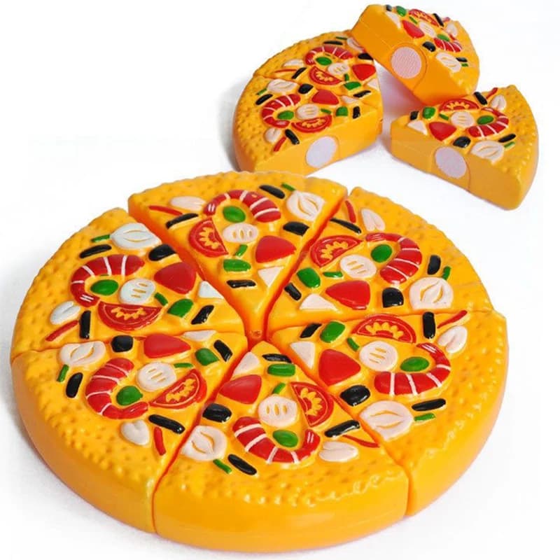 Kids Simulation Food Kitchen Toy Pretend Play Pizza with Cutter Children Interactive Toys Birthday Gifts for Boys And Girls TMZ - 5