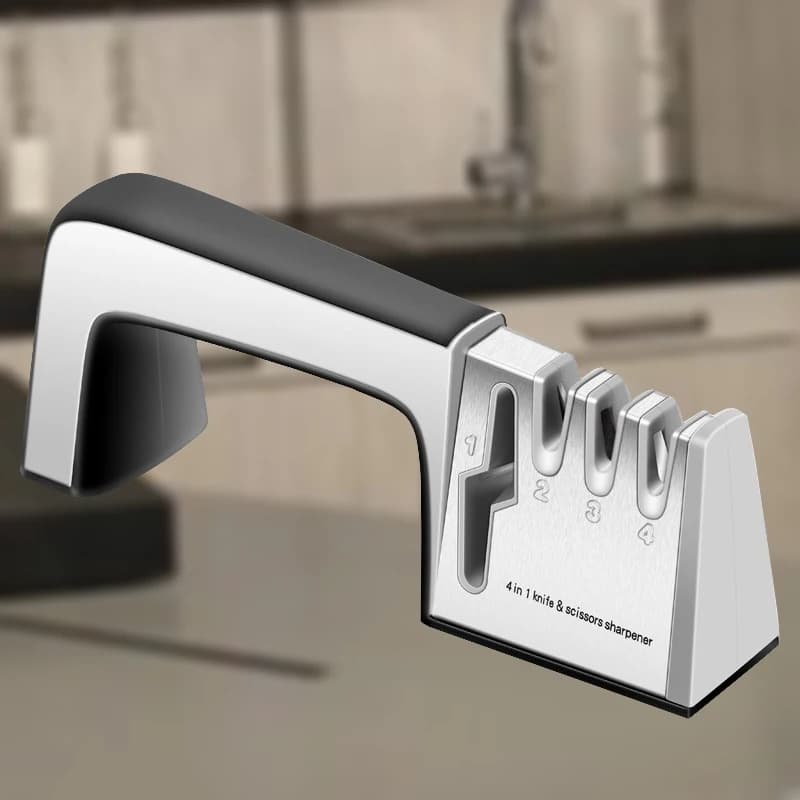 4 In 1 Knife Sharpener Professional Knife Scissor Manual Kitchen Sharpener  For All Sized Stainless Steel Blades Accessories - 5