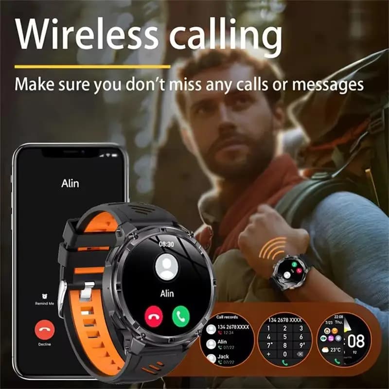2026 New 1100mAh Ultra Durable Smart Watch Men Outdoor Military GPS Compass 10ATM Waterproof HD Bluetooth Call Sports Smartwatch - 2