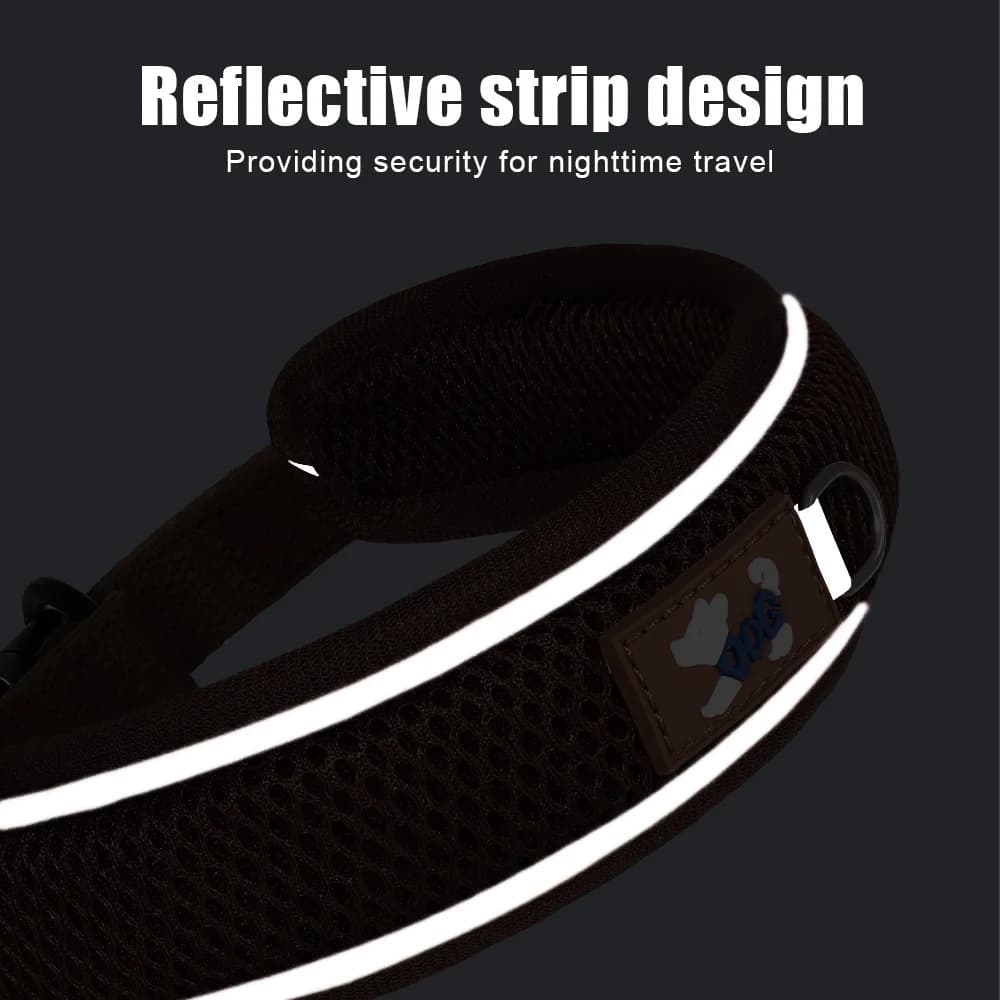 Personalized Dog Collar Mesh Breathable Dog Collars Reflective Pet Necklace Durable For Small Medium Large Dogs Free Engraving - 4