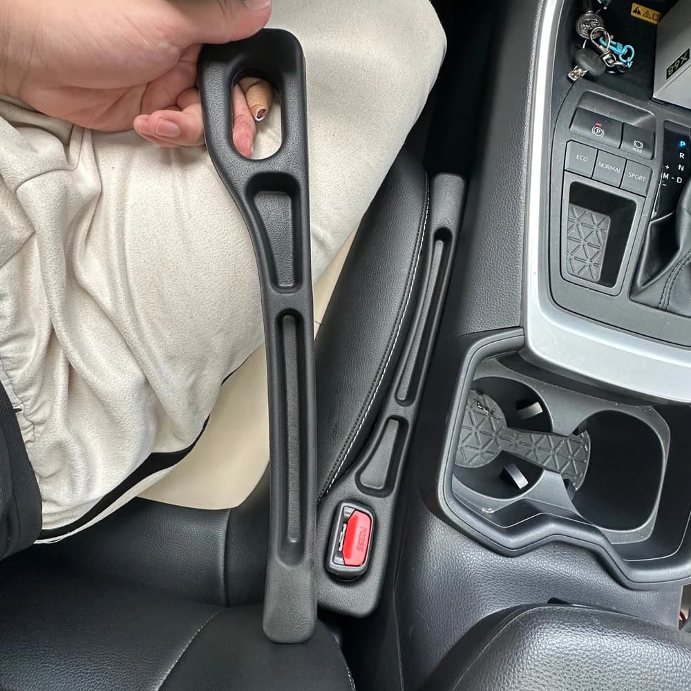2pc Car Seat Gap Filler Organizer Pu Waterproof Car Seat Gap Plug Strip with 2 Grooves Seat Gap Storage Auto Interior Accessorie - 4