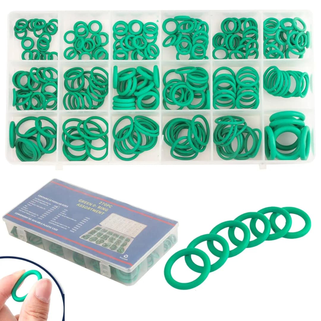 مجموعة إصلاح مكيف السيارة R12 R134a صمامات تبريد الإطارات حلقات O-Ring لأختام ضاغط مكيف الهواء - 2