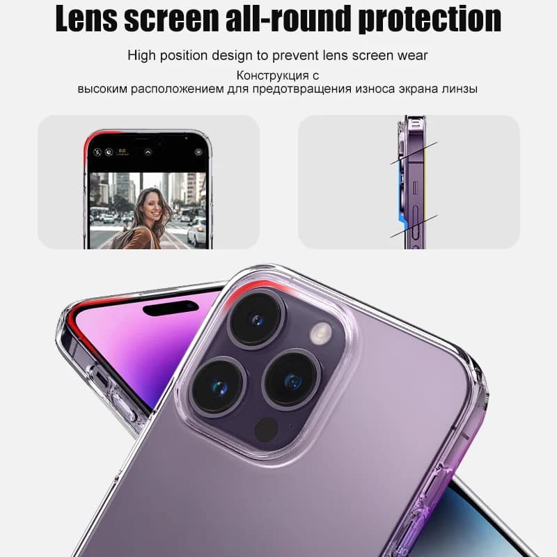 غطاء فاخر شفاف من السيليكون لهواتف iPhone 16 و15 و14 و13 و12 و11 Pro Max وXR وX وXS و7 و8 Plus، غطاء خلفي شفاف مقاوم للصدمات - 5