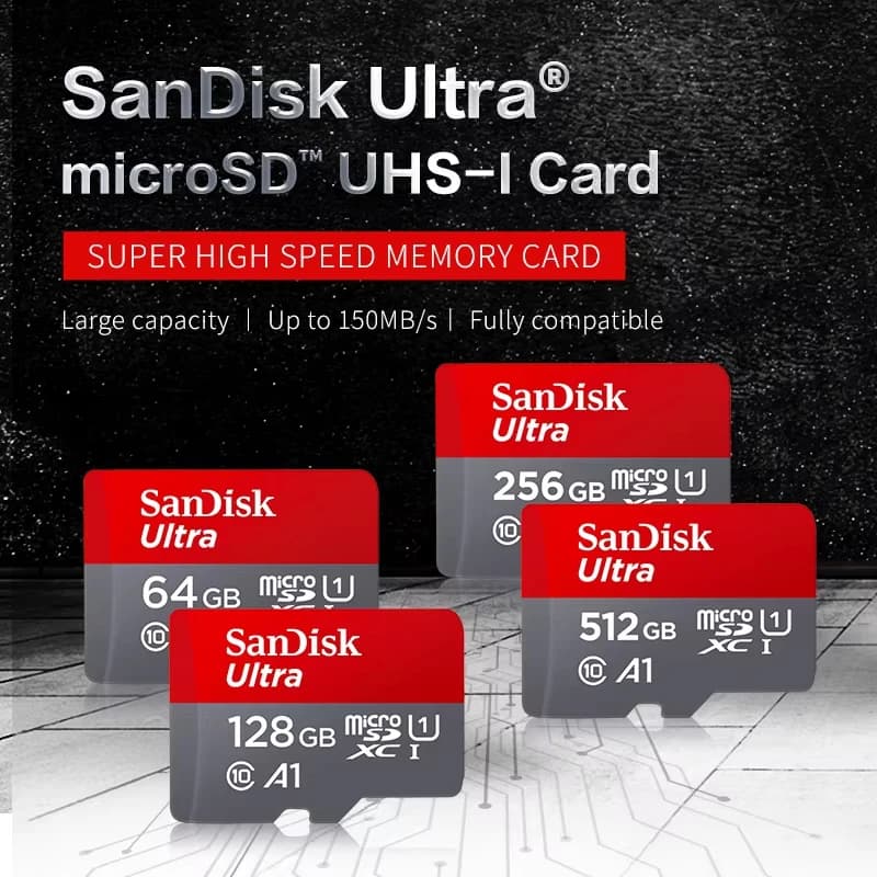 SanDisk Ultra Micro SD Card A1 U1 Class 10 TF Flash Memory Card 32GB 64GB 128GB 256GB 512GB for Smartphone Tablet Camera - 6