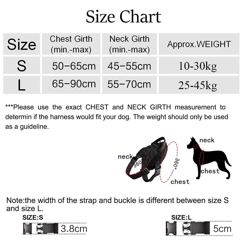 Tactical Dog Vest Training Military Patrol Service Dog Harness Adjustable Nylon Dog Harness with Handle Dog Summer Clothes - 6