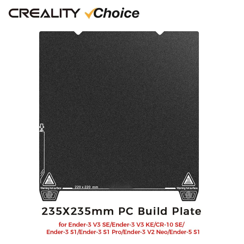 لوحة منصة كمبيوتر أحادية الجانب من Creality 235x235mm لوحة بناء مزخرفة لـ Ender-3 V3 SE/KE/Ender-3 S1 إكسسوارات طابعة ثلاثية الأبعاد
