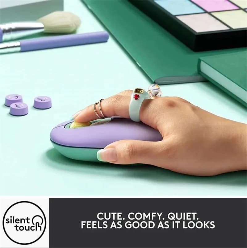 ماوس بلوتوث لاسلكي Logitech POP، تصميم أزرار إيموجي عصري للنساء والرجال والطلاب والعاملين في المكاتب، ملحقات كمبيوتر - 2