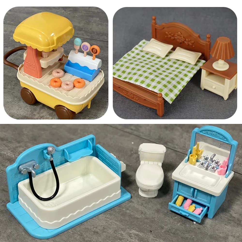 1:12 Miniature Furniture Forest Family Kitchen Toy Dining Table Dollhouse Accessories Bathroom Pretend Play For Girl Gifts Toys - 4