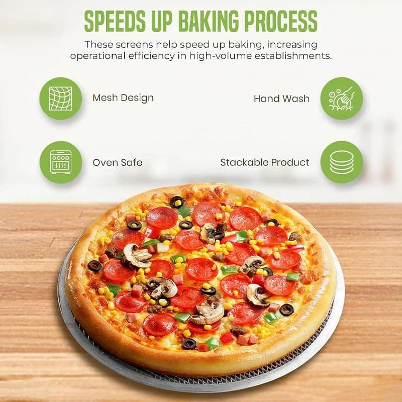 الألومنيوم البيتزا عموم 6/8/10/12/14 بوصة البيتزا الخبز شاشة شبكة صينية البيتزا مع ثقب لفرن خبز في الهواء الطلق الشواء حصيرة - 4
