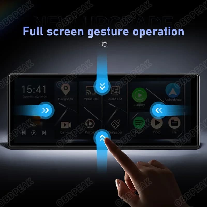 K60 Pro شاشة 11.3 بوصة، 4G + 64G، واي فاي، أندرويد 14، ذكاء اصطناعي، نظام تحديد المواقع والملاحة، Carplay، أندرويد AUTO، داش كام 1080P، مرآة رؤية خلفية، مسجل فيديو - 2