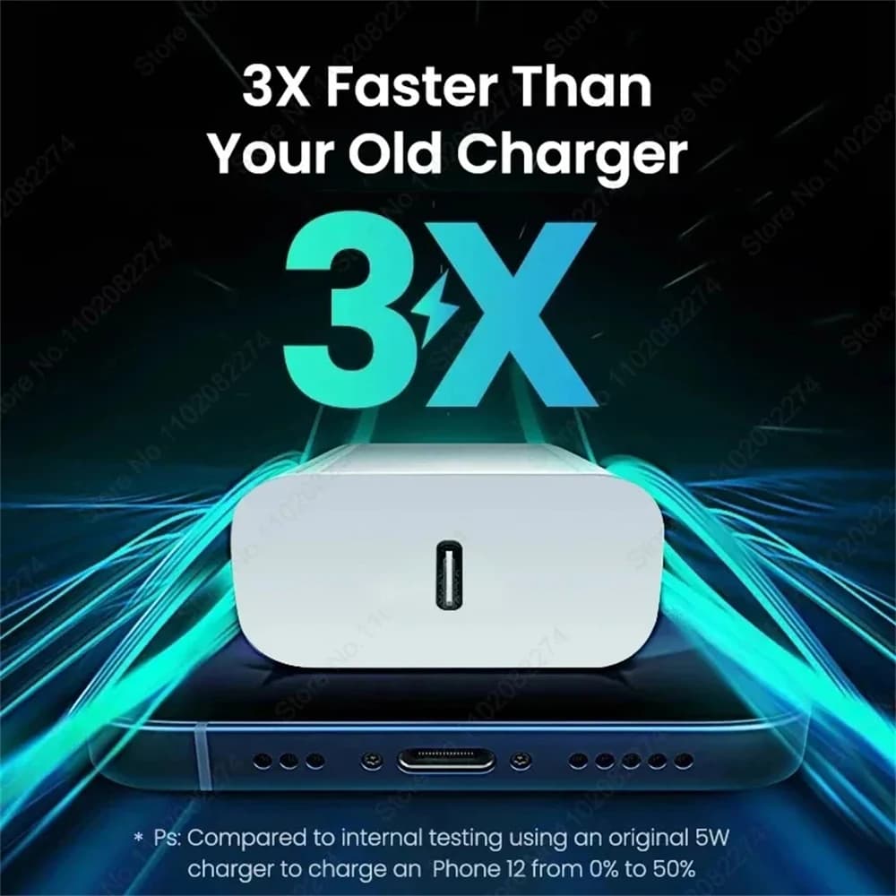 شاحن سريع USB نوع C لهواتف Apple، iPhone 16، 15، 14، 13، 12، 11 Pro Max، XR، XS Plus، كابل شحن PD 40W - 3