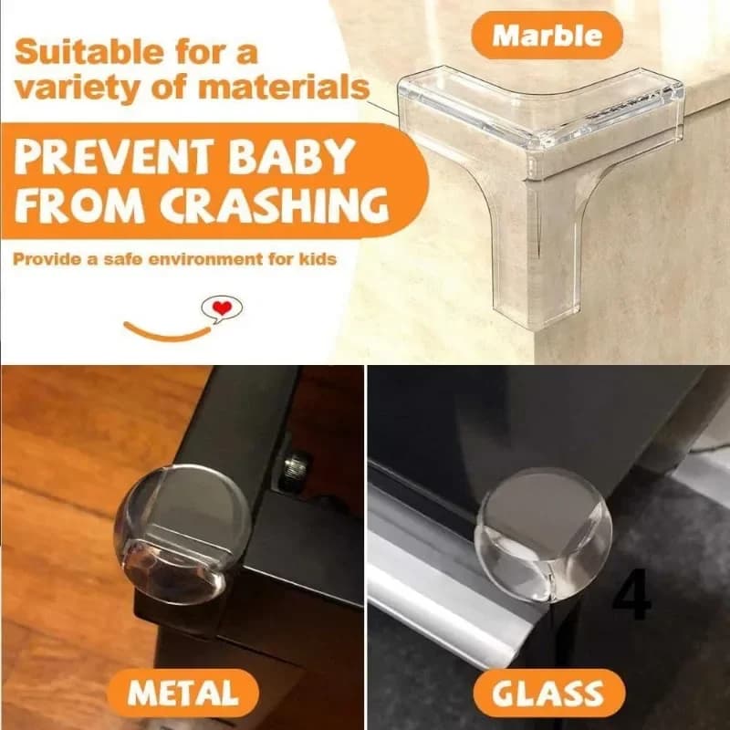 واقي حافة الطاولة من السيليكون لسلامة الأطفال، شفاف وناعم، مضاد للتصادم - 4